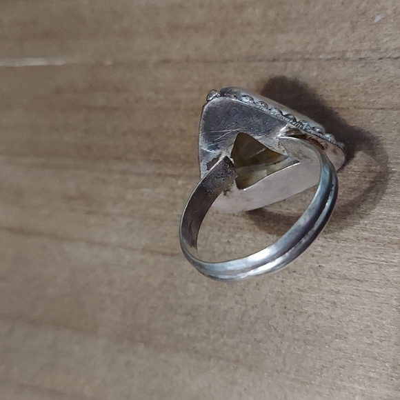 VINTAGE Stamped Sterling Silver Morganite Ring Size 9 - Picture 5 of 7